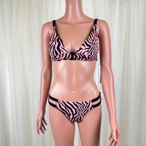 TiniBikini Two Piece Zebra Stripe Swimsuit Size Small